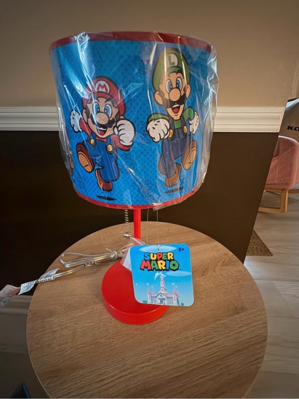 Super Mario Red and Blue Kids Table Lamp